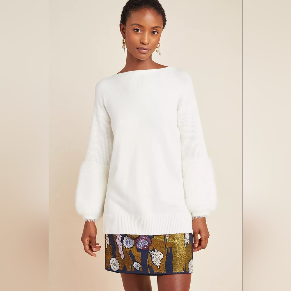 Anthropologie White Sweater
